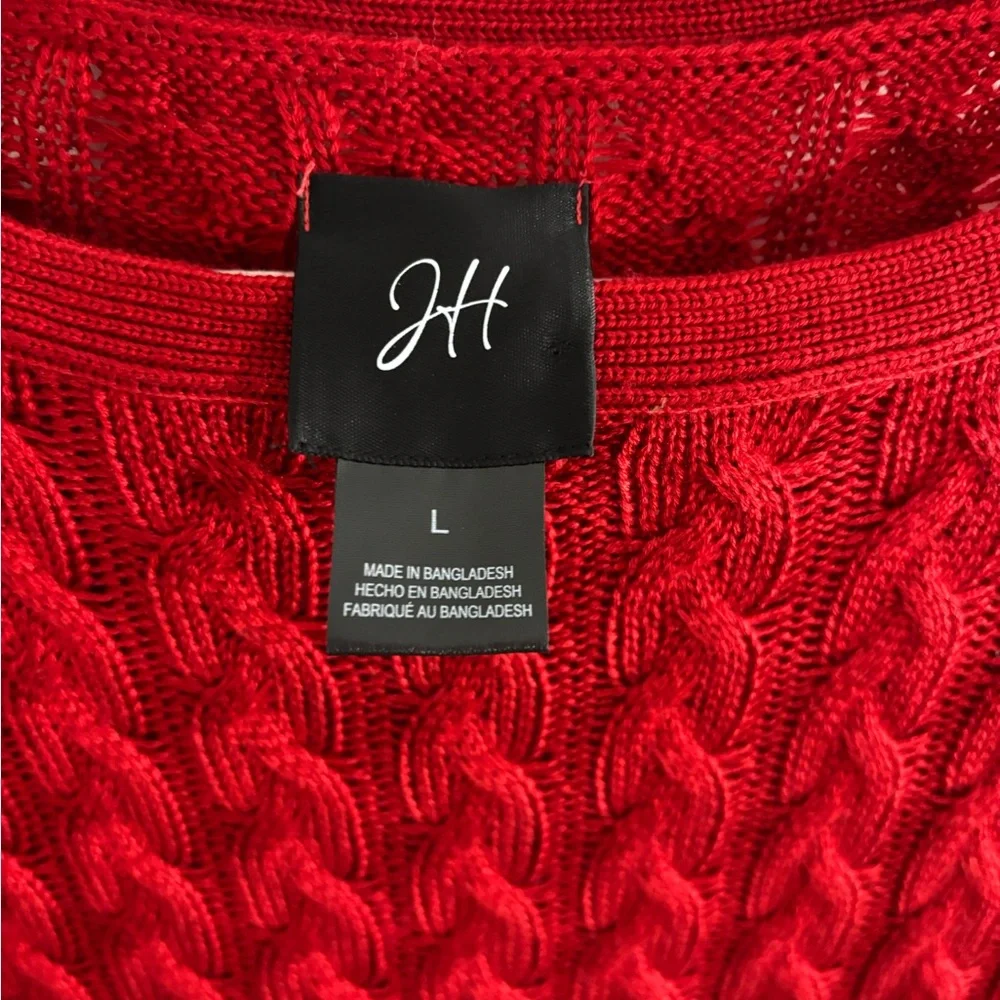 JH Cable Knit Sweater Dress – Red – Size Large – NWT - Picture 3 of 6